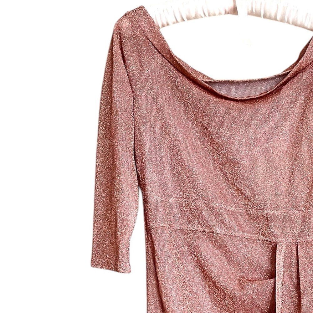 Gathered Side Sparkle Sheer Off Shoulder Dress, Coverup - Picture 5 of 8